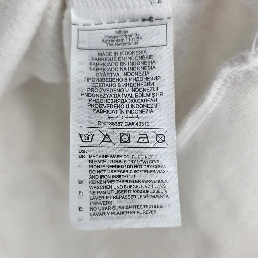 Adidas Worldwide Crewneck Sweatshirt Men XL Cream White Pullover Print 3 Stripes